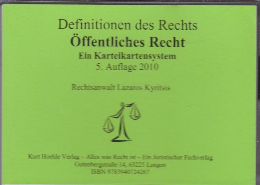 Öffentliches Recht: Definitionen des Rechts. Ein Karteikartensystem Law