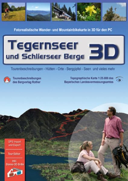 Tegernseer und Schlierseer Berge 3D, 1 DVD-ROM Fotorealistische Wander- und Mountainbikekarte in 3D für den PC. Tourenbeschreibungen, Hütten, Orte, ... und vieles mehr. Für Windows 2000/XP/Vista Leisure, Home & Garden