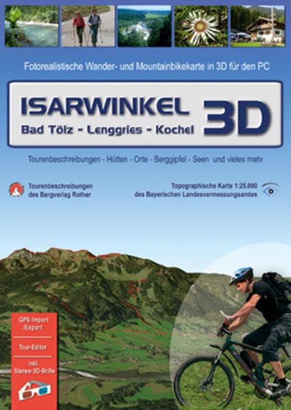 Isarwinkel 3D (Bad Tölz - Lenggries - Kochel) - 3D RealityMap: Fotorealistische Wander- und Mountainbikekarte in 3D für den PC: Bad Töl - Lenggries - ... und vieles mehr. Für Windows 2000/XP/Vista Leisure, Home & Garden
