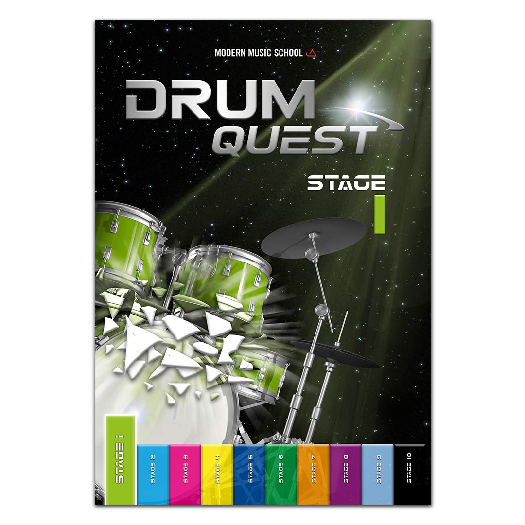 Drum Quest Stage 1: Die Schlagzeugschule für Anfänger. Einfach Schlagzeug lernen. Schlagzeug Buch Songbuch mit Bonus-Material (DEU) Arts & Music