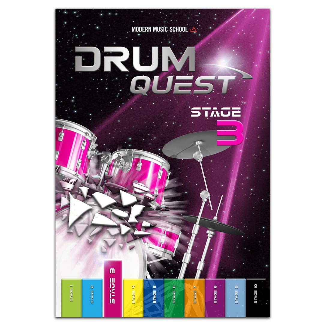 Drum Quest Stage 3: Die Schlagzeugschule für Anfänger. Schlagzeug lernen leicht und effektiv. Schlagzeug Buch Songbuch mit Bonus-Material (DEU) Arts & Music