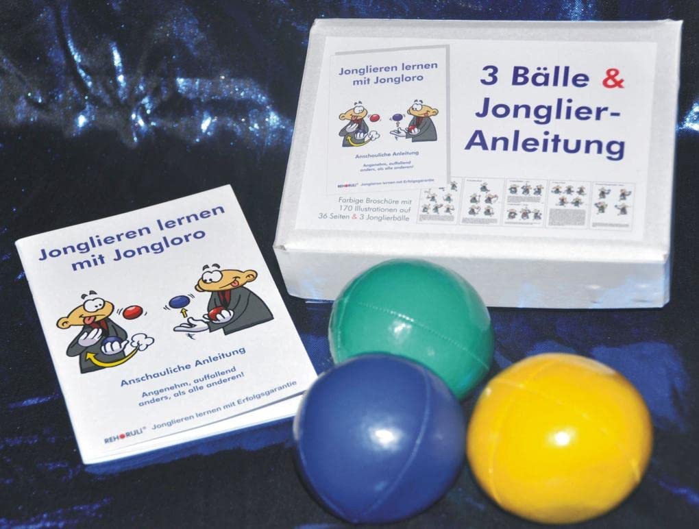 3 Bälle & Jonglier-Anleitung (blau, grün, gelb): Große Jonglierbälle (jeweils 68mm/130g) Living & Furnishing