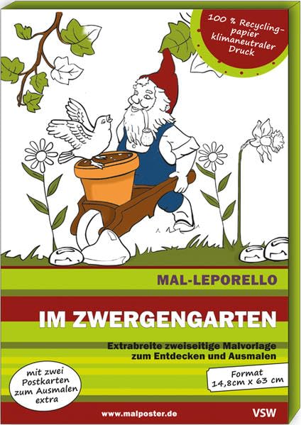 Mal-Leporello: Im Zwergengarten: Malen und Entdecken Non-fiction