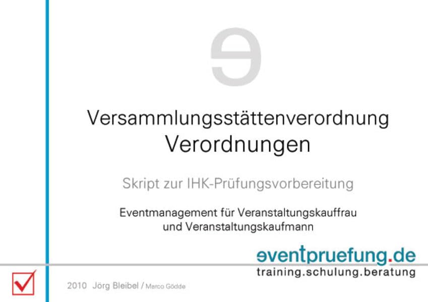 Versammlungsstättenverordnung / Verordnungen Business, Finance & Career