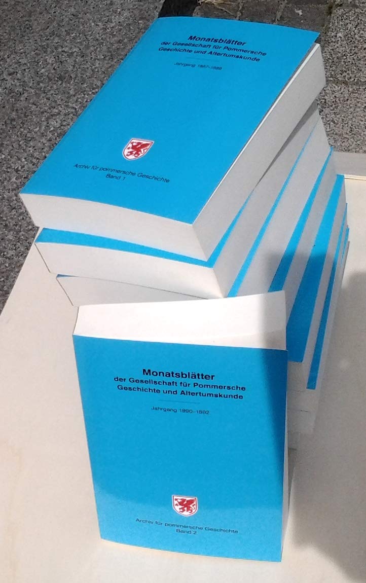 Monatsblätter der Gesellschaft für Pommersche Geschichte und Altertumskunde. - 9 Bände: 1887 bis 1913. - (Konvolut) Books
