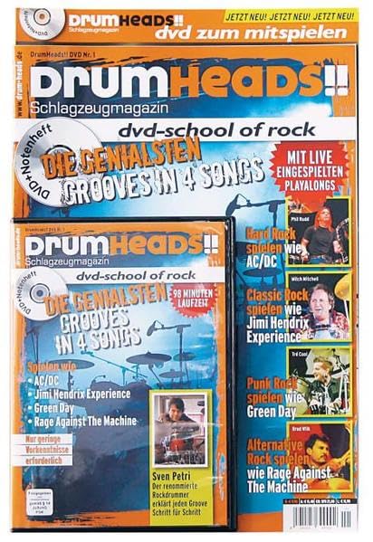 DrumHeads!! Songbook mit dvd-school of rock: Die genialsten Grooves in 4 Songs book