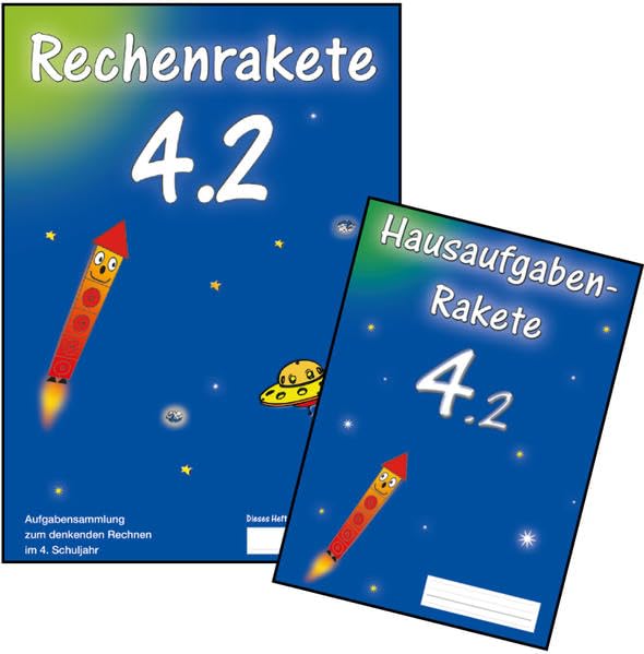 Paket 4.2: aus Rechenrakete 4.2 und Hausaufgabenrakete 4.2 (Rechenrakete-Reihe: aus RR 10, RR 20, RR 100, RR Über den Zehner (ZÜ), RR Einmaleins, RR 1000, RR 3.2, RR Millionen und RR 4.2) Learning & Reference