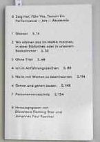 Zeig her, führ vor, tausch ein: Performance-Art-Akademie Film, Art & Culture