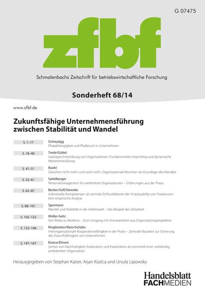 zfbf Sonderheft 68/14 Zukunftsfähige Unternehmensführung zwischen Stabilität und Wandel Law