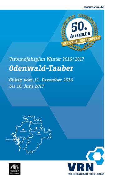 Verbundfahrplan Winter 2016/2017: Odenwald-Tauber General education