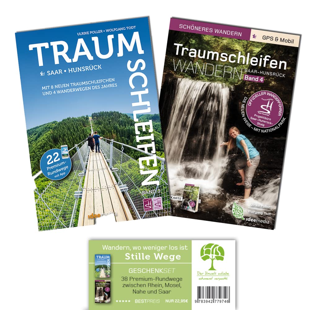 Stille Wege - Traumschleifen & Traumschleifchen Geschenk-Set: Wandern, wo weniger los ist: 38 Premium-Rundwege zwischen Rhein, Mosel, Nahe und Saar in ... Tag Pocket: Pocketwanderführer von ideemedia) Leisure, Home & Garden