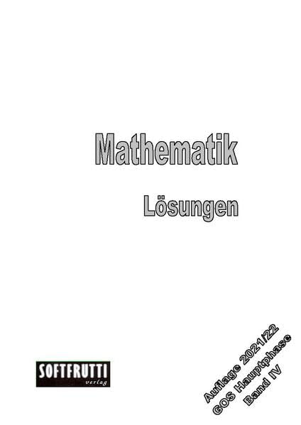 Mathematik GOS Hauptphase: Lösungen Band IV Study Guides