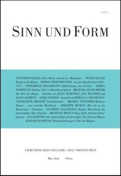 Sinn und Form 3/2012 (Sinn und Form: Beiträge zur Literatur) Contemporary literature Books