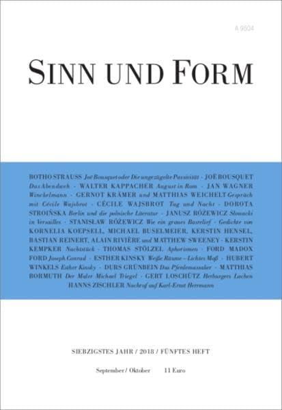 Product Image: Sinn und Form 5/2018
