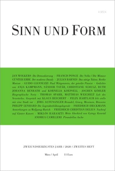Sinn und Form 2/2020 (Sinn und Form: Beiträge zur Literatur) Contemporary literature