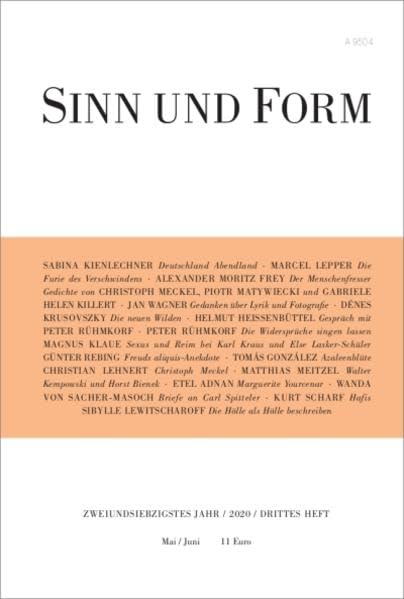 Sinn und Form 3/2020 (Sinn und Form: Beiträge zur Literatur) Contemporary literature
