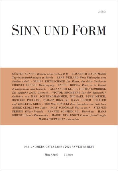 SINN UND FORM 2/2021 (Sinn und Form: Beiträge zur Literatur) Contemporary literature