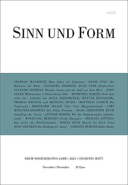 Sinn und Form 6/2021: Beiträge zur Literatur (Sinn und Form: Beiträge zur Literatur) Contemporary literature Books