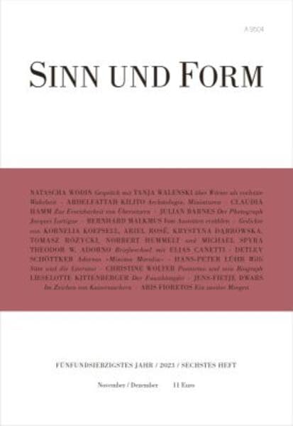 SINN UND FORM 6/2023: Beiträge zur Literatur (Sinn und Form: Beiträge zur Literatur) Contemporary literature Books