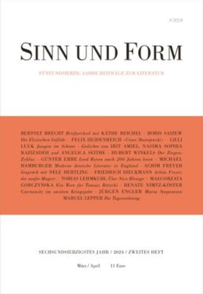 SINN UND FORM 2/2024: Beiträge zur Literatur (Sinn und Form: Beiträge zur Literatur) Poetry