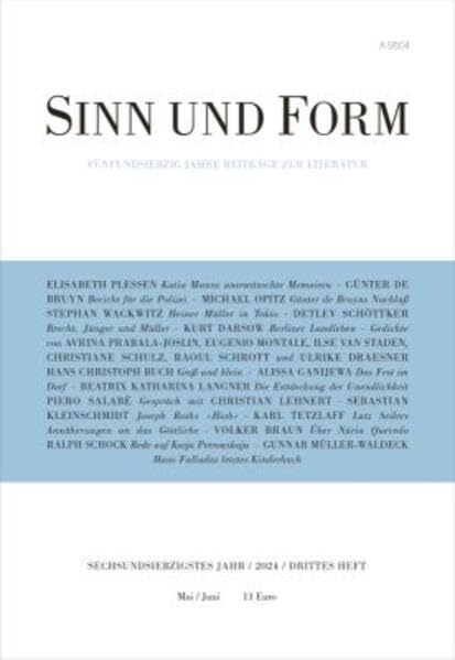 Sinn und Form 3/2024: Beiträge zur Literatur (Sinn und Form: Beiträge zur Literatur) Contemporary literature Books