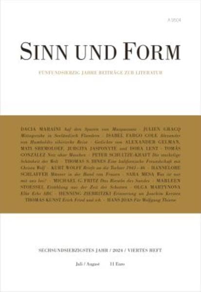 Sinn und Form 4/2024: Beiträge zur Literatur (Sinn und Form: Beiträge zur Literatur) Contemporary literature Books