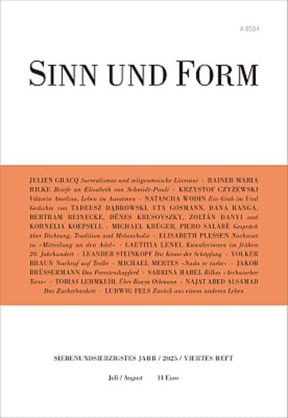 Sinn und Form 4/2025: Beiträge zur Literatur Poetry
