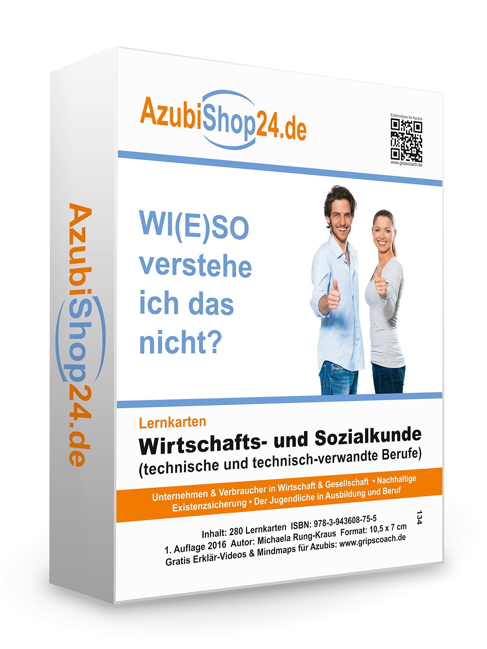 Azubishop24.de Basis-Lernkarten Wirtschafts- und Sozialkunde technische und technisch-verwandte Beruf Study Guides