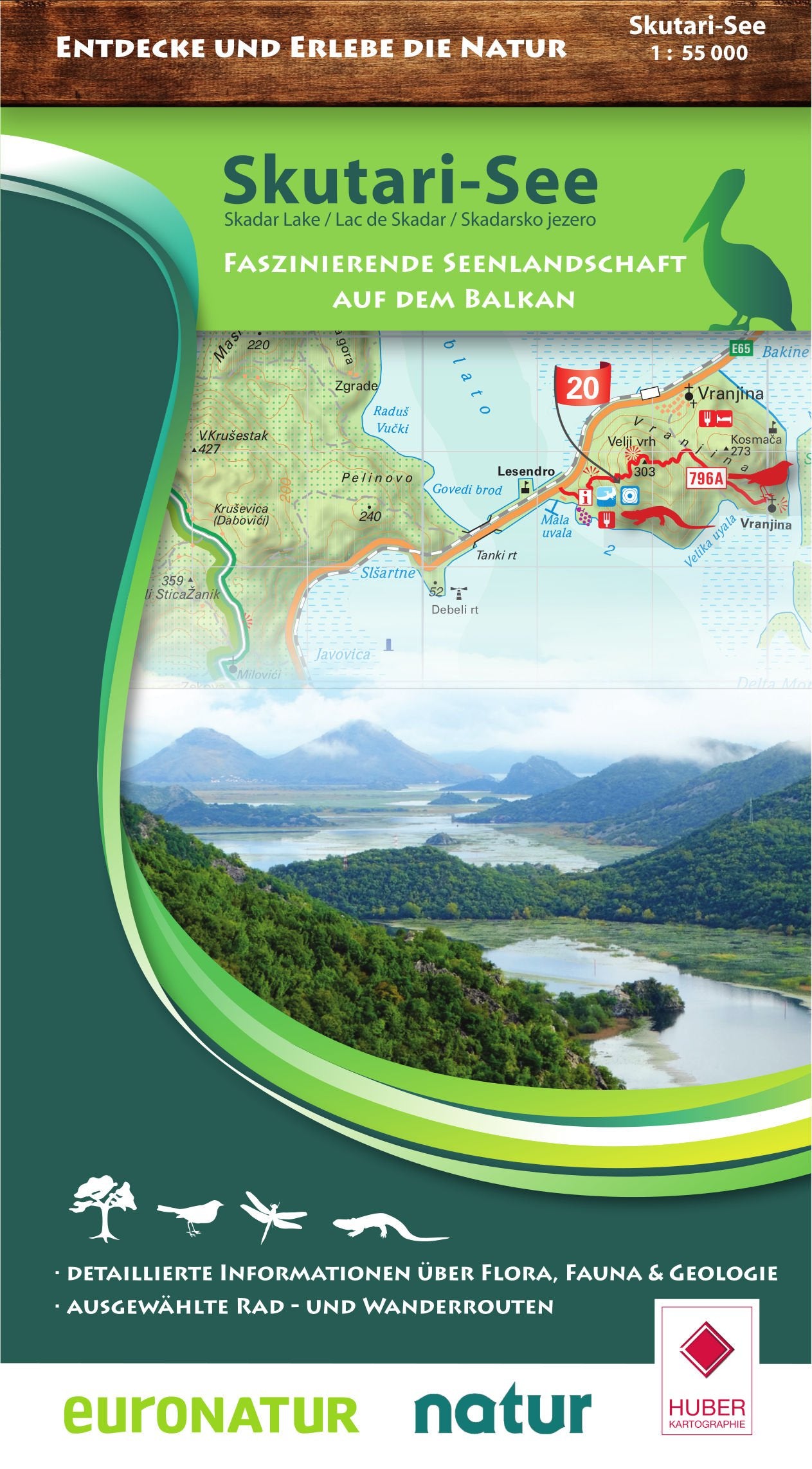 Nature Map Skutarisee / Lake Skutari 1:55 000 Leisure, Home & Garden