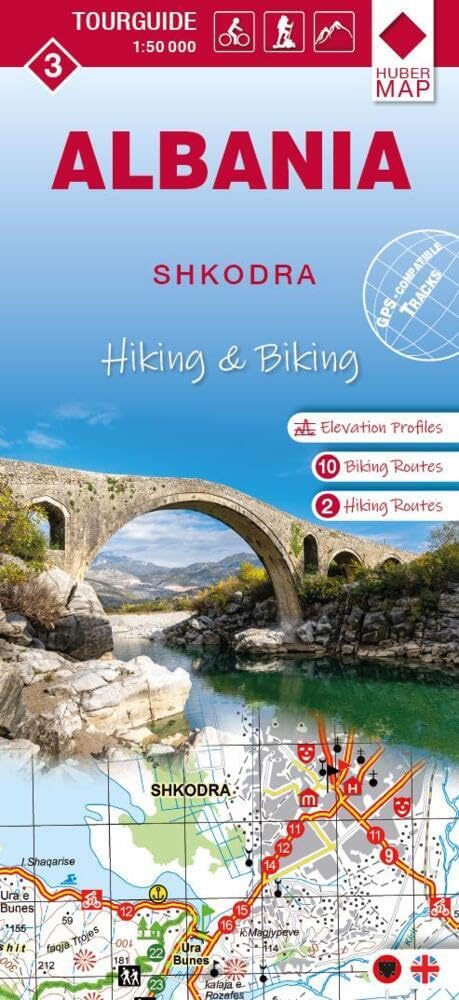 Albania hiking & biking 1:50000: Karte 3: Shkodra (Tourguide Albanien "Hiking & Biking" 50 T., Band 3) Leisure, Home & Garden