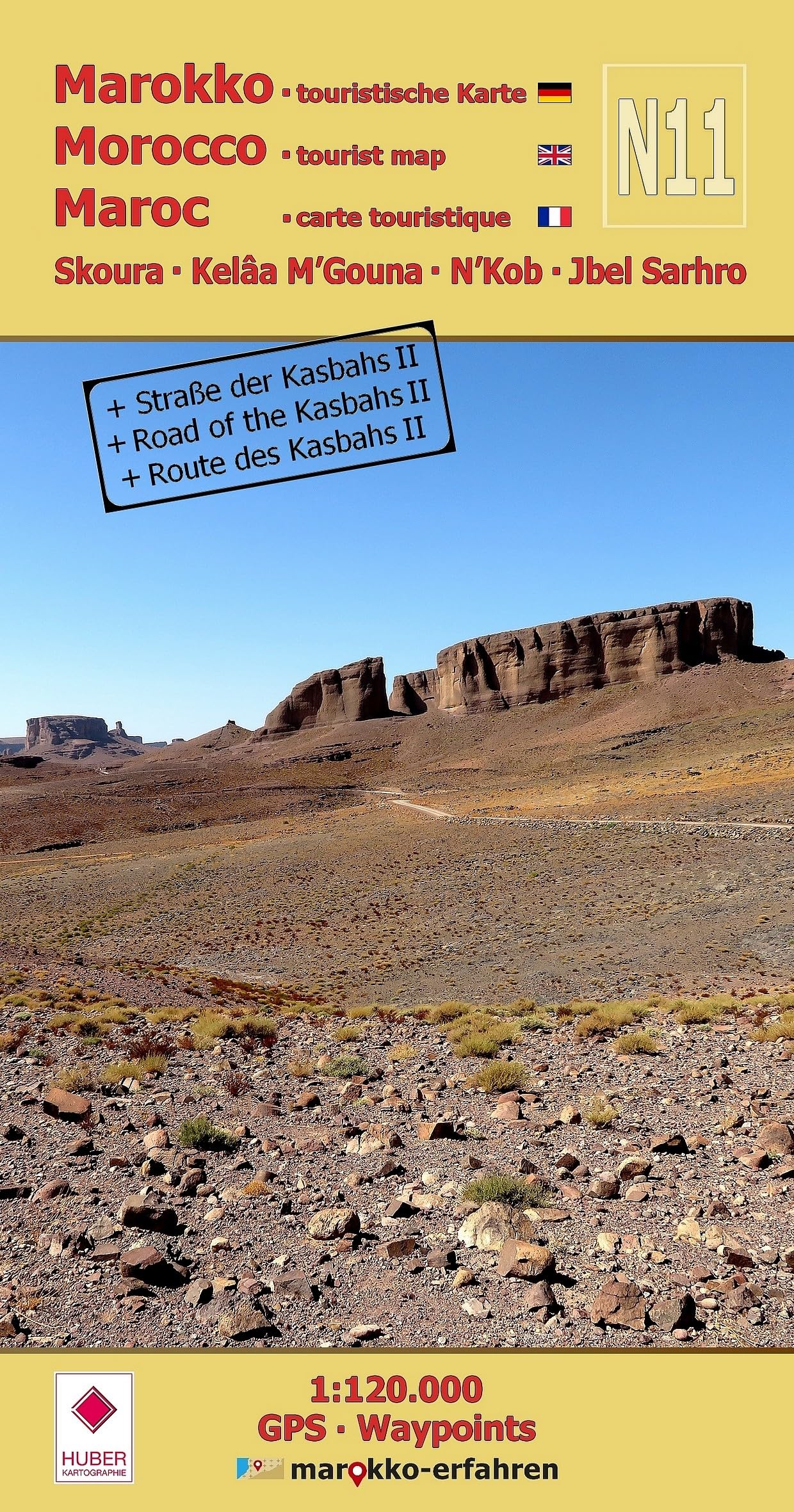N11: Skoura - Kelâa M’Gouna - N’Kob - Jbel Sarhro + Straße der Kasbahs II 1:120.000 + GPS-Waypoints Leisure, Home & Garden