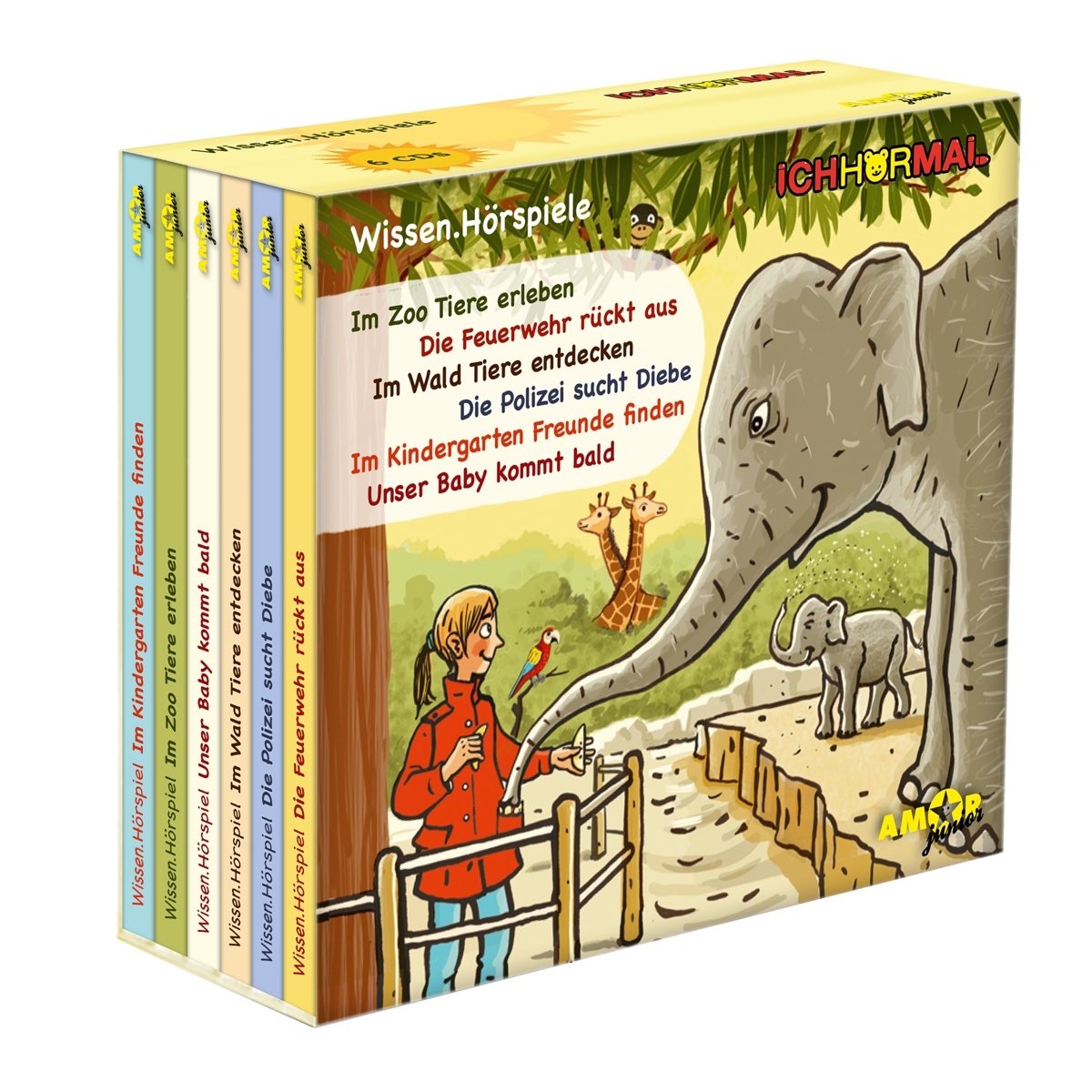 Wissen.Hörspiele Box ICHHöRMAL Feuerwehr, Wald, Zoo, Polizei, Kindergarten, Baby: 6 Hörspiele mit Musik und Geräuschen, plus 16 S. Ausmalheften: ... aus dem Kinderalltag als spannende Hörspiele Film, Art & Culture