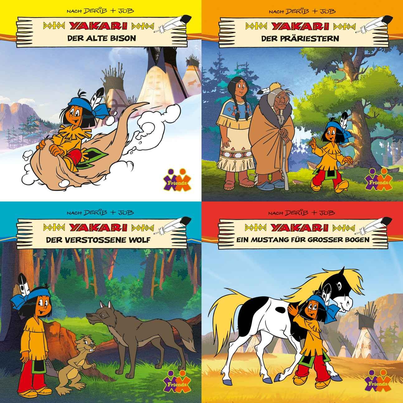 Yakari 17-20. Verkaufskassette: Der verstossene Wolf; Der alte Bison; Der Präriestern; Ein Mustang für Grosser Bogen Children's books