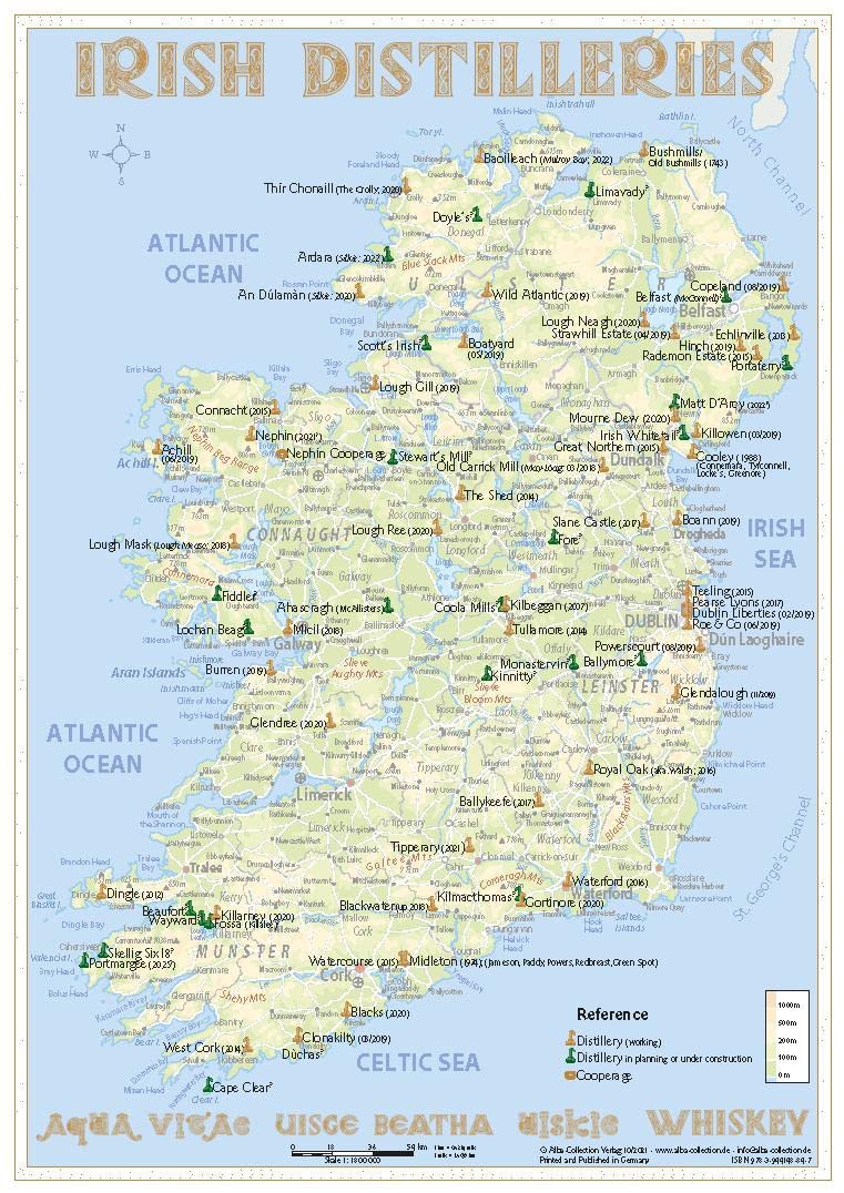 Whiskey Distilleries Ireland - Tasting Map: The Whisky Landscape in Overview Leisure, Home & Garden