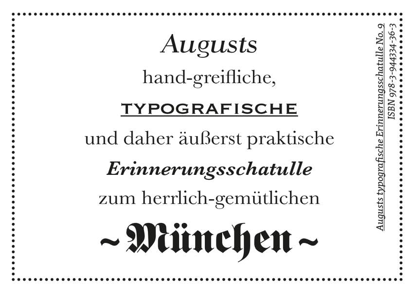 Augusts Erinnerungsschatulle München Second-hand books on film, art and culture