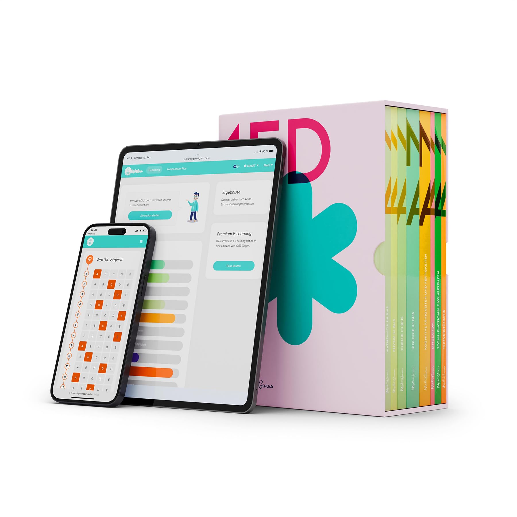 MedGurus - MedAT – Komplettpaket zur Vorbereitung auf den Medizinertest MedAT für das Medizinstudium in Österreich – Buchreihe & E-Learning mit über 8.000 Übungsaufgaben und MedAT Testsimulation Medicine