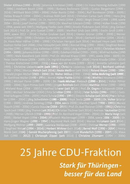 25 Jahre CDU-Fraktion: Stark für Thüringen – besser für das Land Books