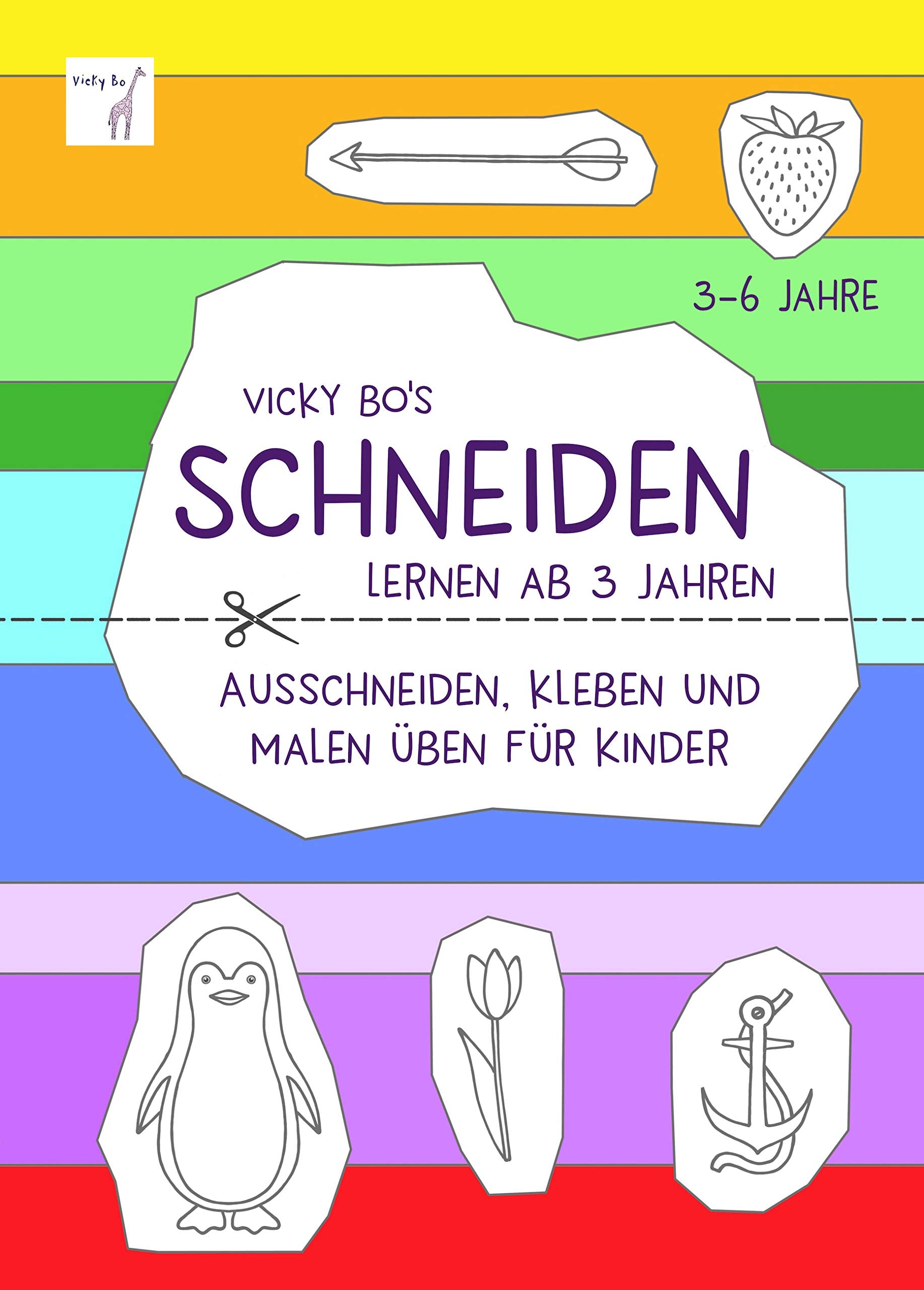 Schneiden lernen ab 3 Jahre. Ausschneiden, kleben und malen üben für Kinder Lifestyle