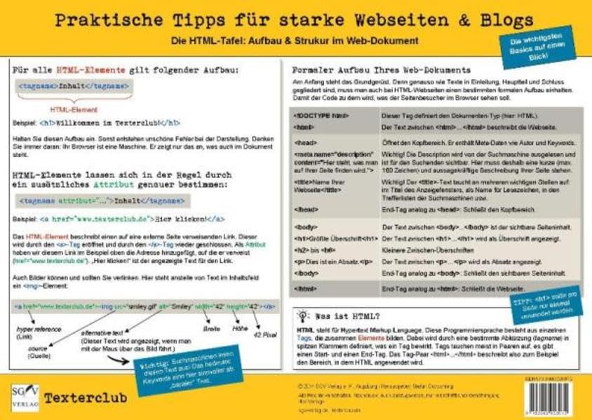Die HTML-Tafel: Praktische Tipps für starke Webseiten & Blogs (Texter-Tools) Computer Science