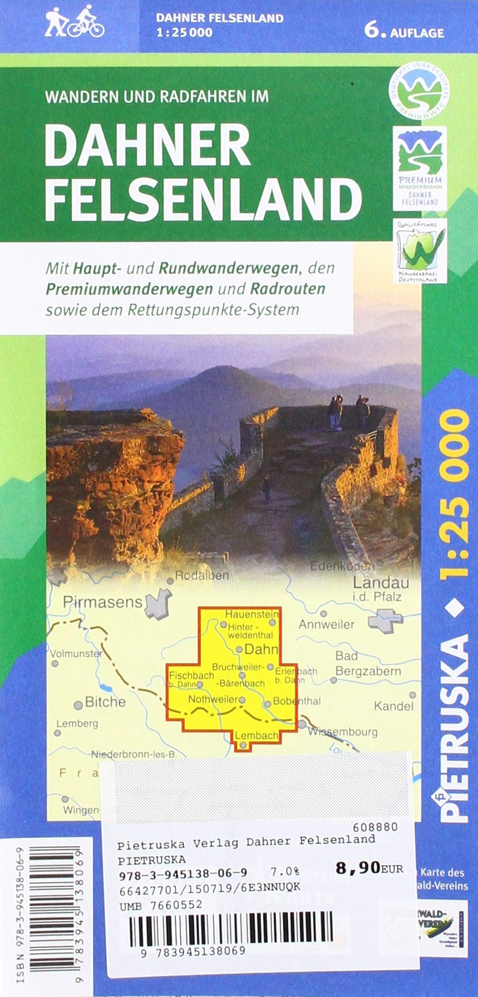 Dahner Felsenland: Wander-, Rad- und Freizeitkarte, Maßstab 1:25.000, 6. Auflage Leisure, Home & Garden