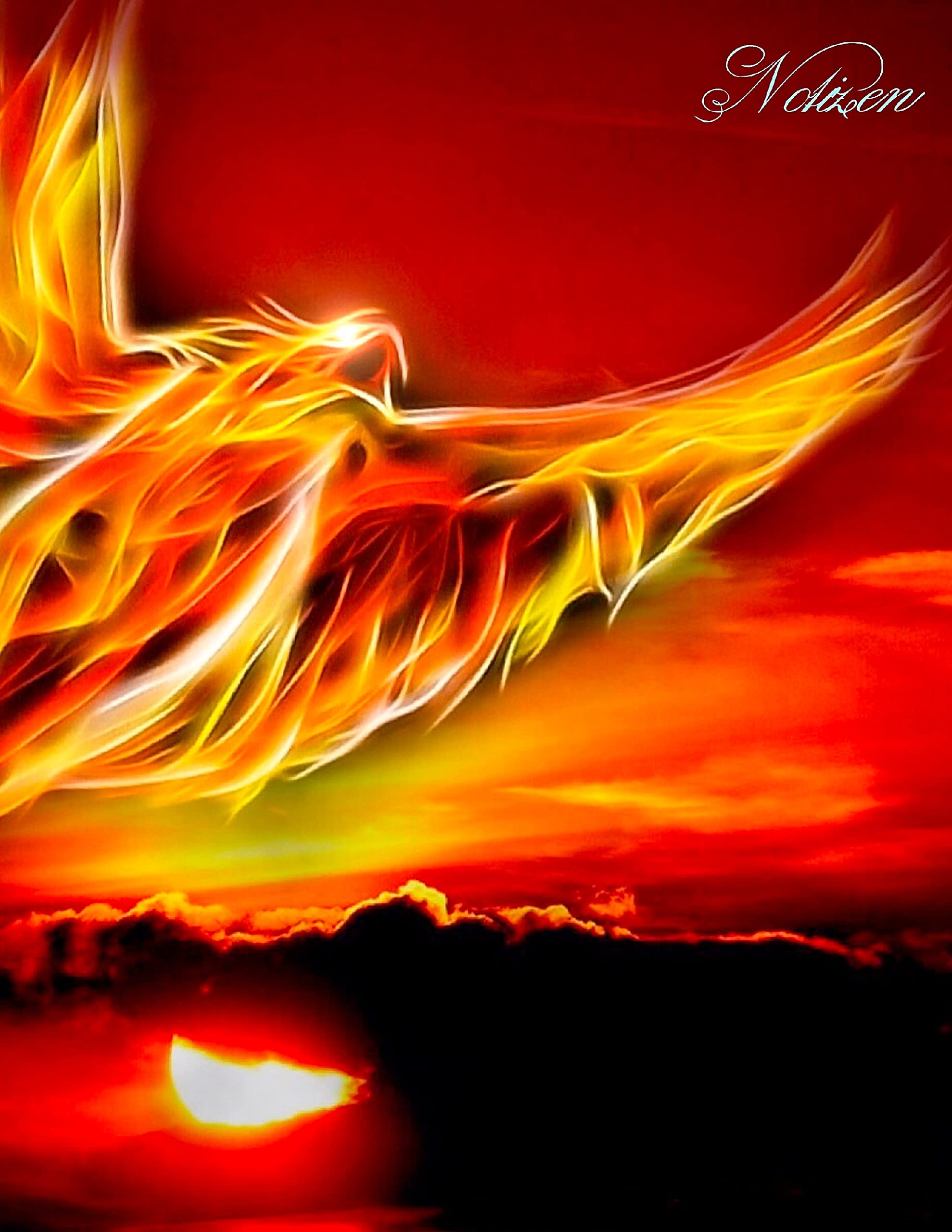 Fantasy Notizbuch: Phoenix - weiße Seiten mit Eckmotiv Contemporary literature