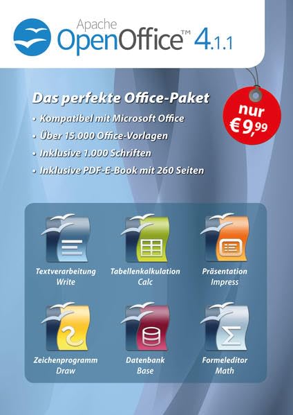 OpenOffice 4.1.1 + 1.000 Schriften + 15.000 Office Vorlagen + eBook mit 260 Seiten software