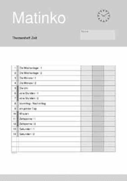 Matinko-Themenheft Zeit: für Klasse 1-2 Learning & Reference