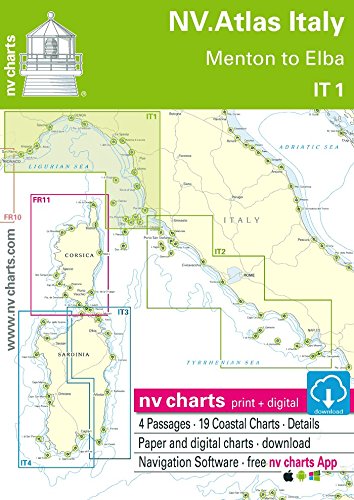 NV.Atlas Italy IT 1 - Menton to Elba | Seekarte Italien Papier & Digital Maps & Plans