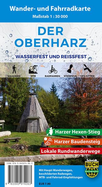 Der Oberharz: Wasserfeste und reißfeste Wander- und Fahrradkarte Leisure, Home & Garden