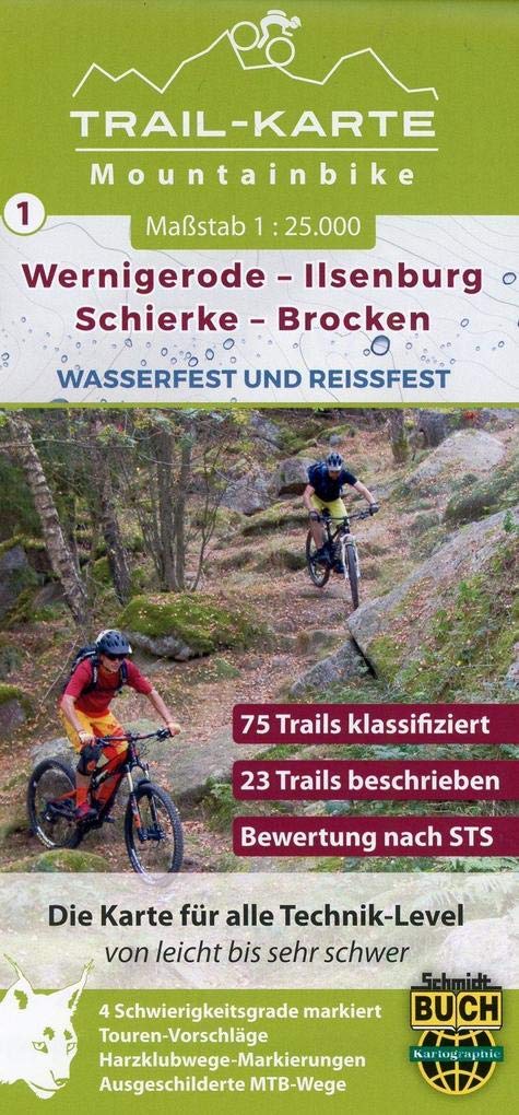MTB Trail-Karte Harz: Wernigerode – Ilsenburg – Schierke – Brocken: Nr.1 | Wasser- und reißfeste Mountainbike-Karte Leisure, Home & Garden