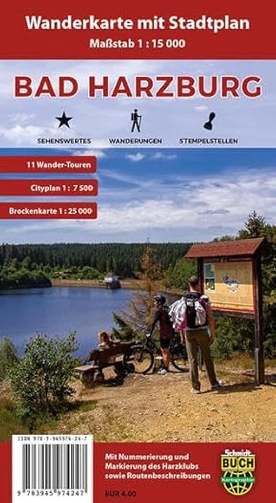 Bad Harzburg: Wanderkarte mit Stadtplan, Wander-Touren und Brockenkarte Stationery