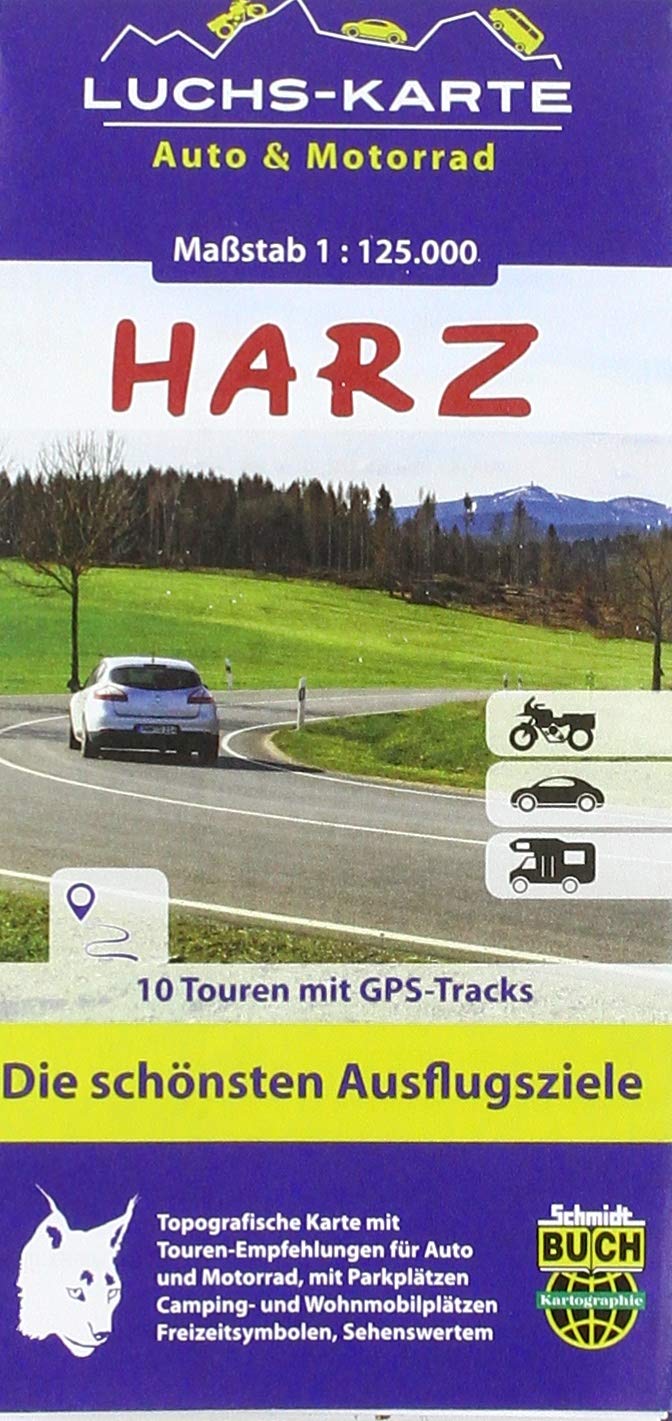 Luchskarte Harz  Auto & Motorrad 1 : 125 000 Leisure, Home & Garden