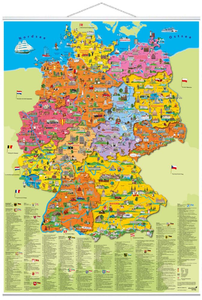 Erlebniskarte „Deutschland Politisch“ mit Beleistung: Karte mit Metall-Beleistung Leisure, Home & Garden