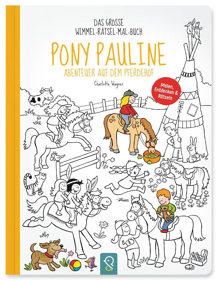 Pony Pauline – Abenteuer auf dem Pferdehof: Das große Wimmel-Rätsel-Mal-Buch Tiptoi & Games